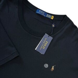 Polo Ralph Lauren Men's Size 4XB Black Crewneck T Shirt Pony Multi Logo Tee
